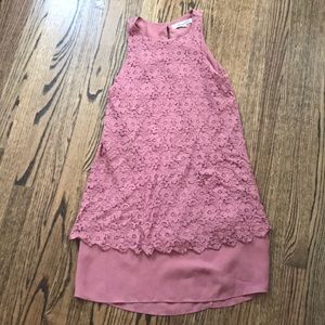 Pink crepe lace dress